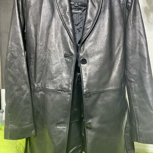Women’s Black Lined Leather Coat